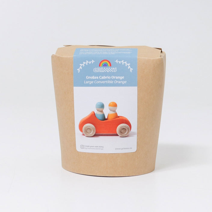 GRIMMS grote auto oranje + 2 regenboogvrienden pack