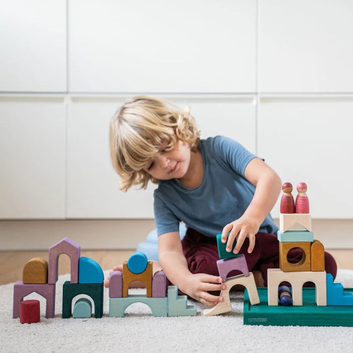 GRIMMS houten blokkenset Floors 1 jr+ lindehout