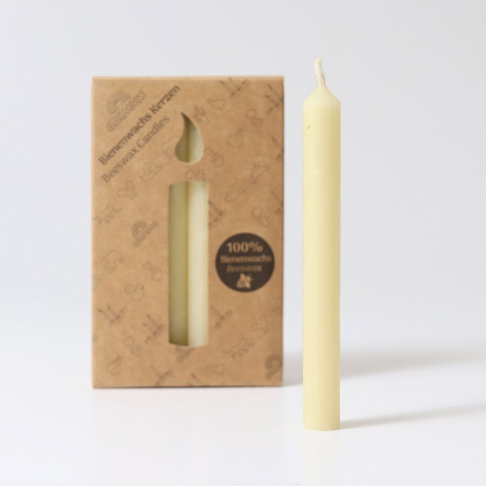 GRIMMS jaarring kaarsen bijenwas 10% creme 12 stks