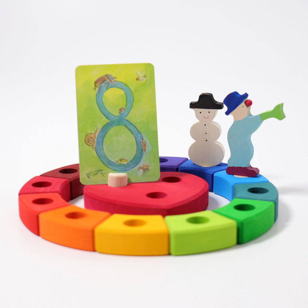 GRIMMS jaarring regenboog 23 cm Lindenhout