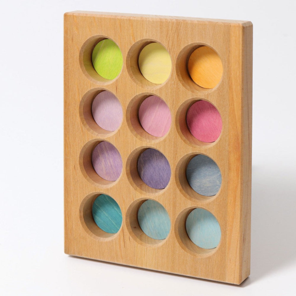 GRIMMS sorteerbord regenboog pastel 1 jr+