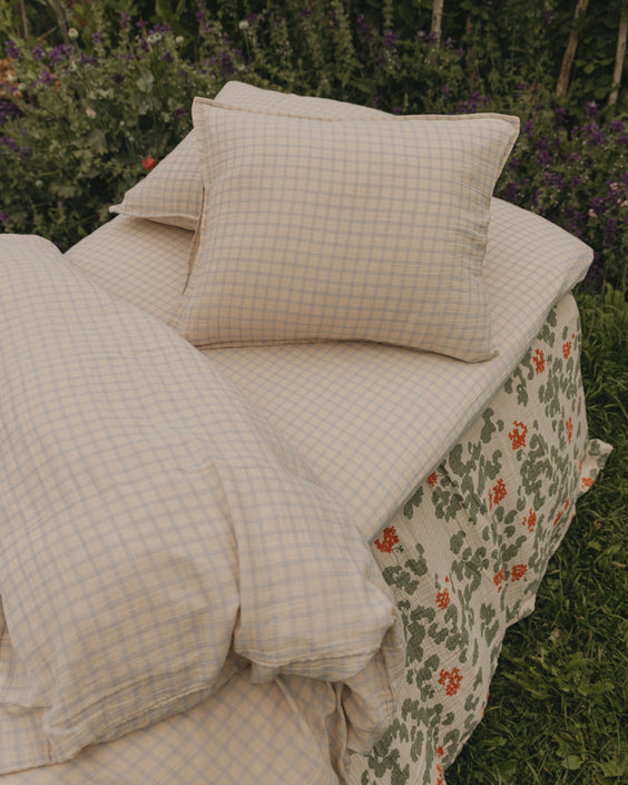 Garbo and Friends dekbedovertrek gingham blue 140x200