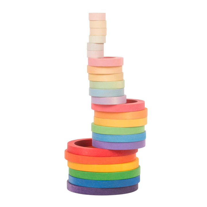 Grapat regenboog nest ringen 20 stks 3 jr+ PEFC‑gecertificeerd esdoornhout