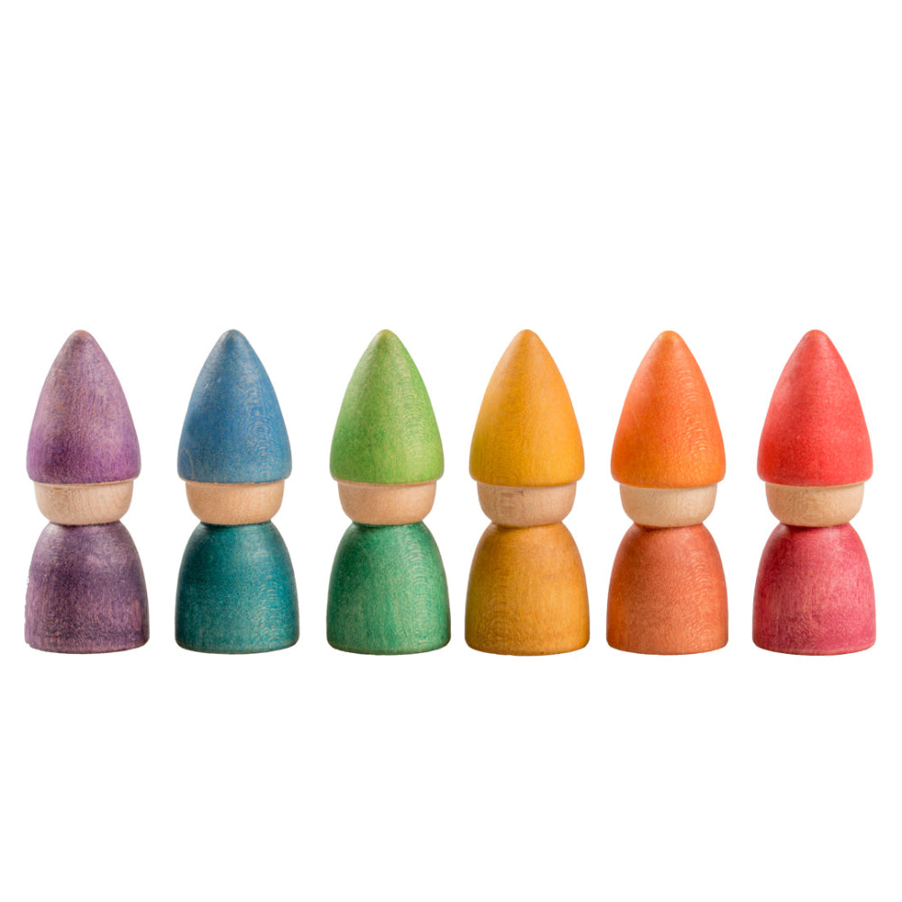 Grapat regenboog kabouters 6 stks 1 jr+