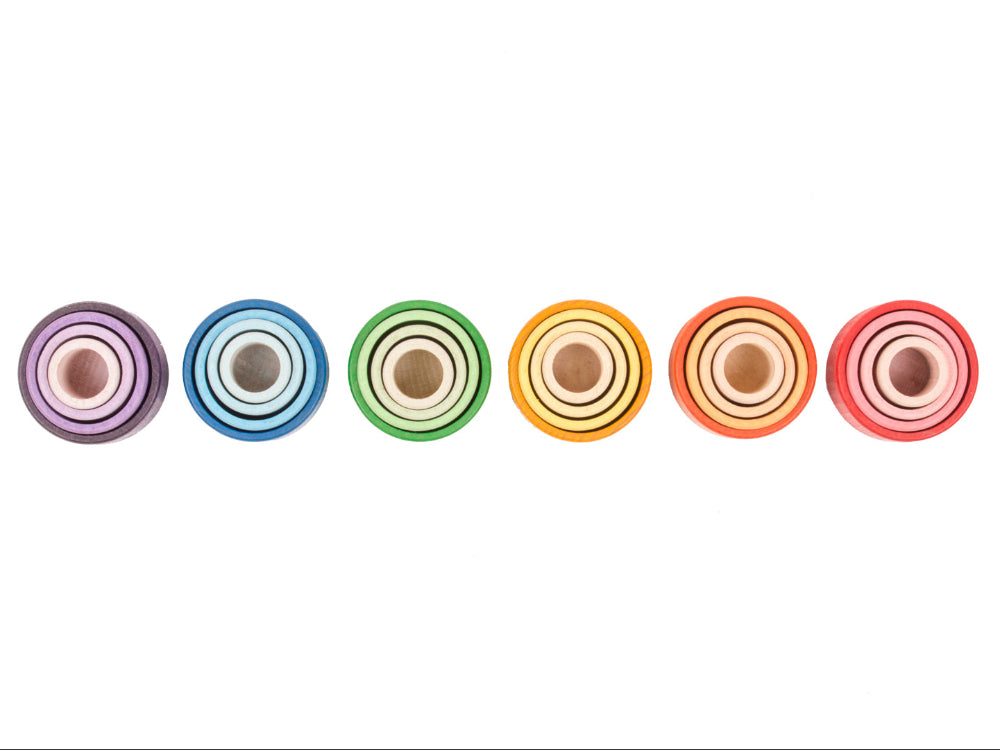Grapat regenboog stapelbakjes 6 x 4 stks 3 jr+ 20-215