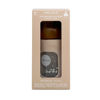 HEVEA glazen fles brede hals sand 150 ml 0 mnd+