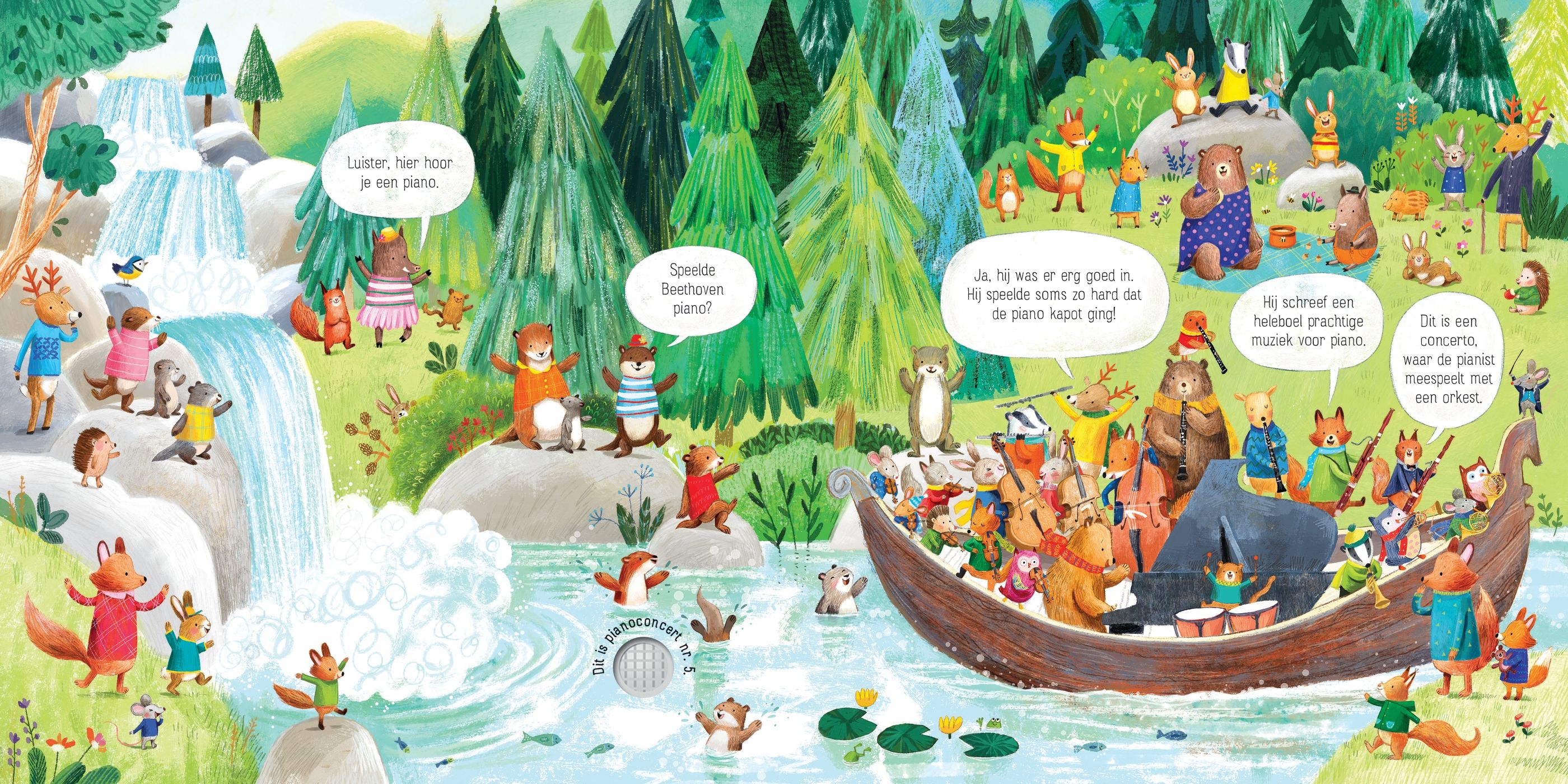 Het dierenorkest speelt Beethoven - geluidenboek 6 mnd+