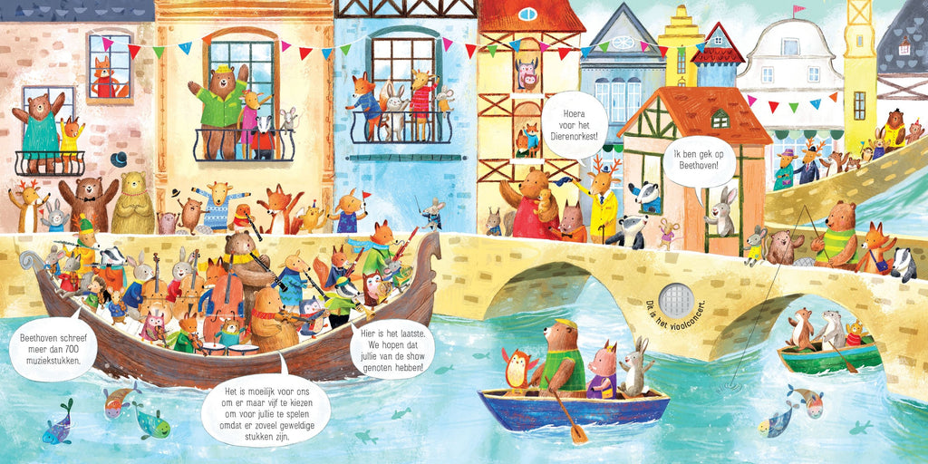 Het dierenorkest speelt Beethoven - geluidenboek 6 mnd+ hardcover