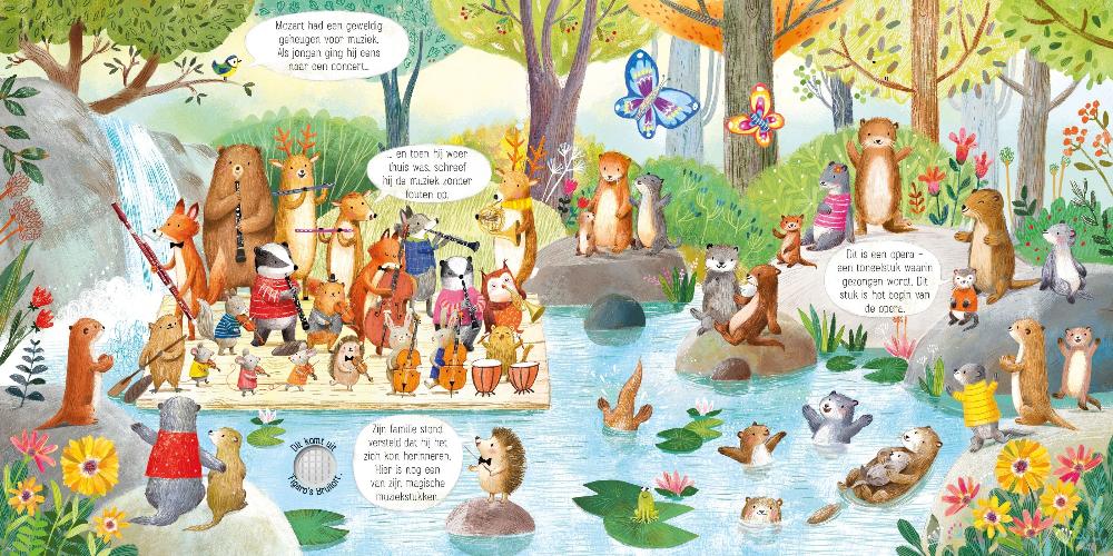 Het dierenorkest speelt Mozart - geluidenboek 2 jr+