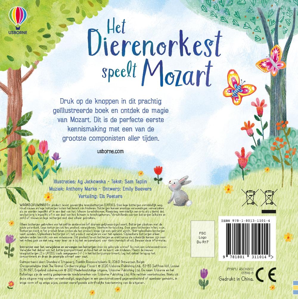 Het dierenorkest speelt Mozart - geluidenboek 2 jr+