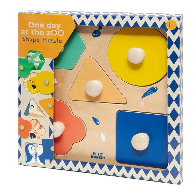 Petit Monkey vormenpuzzel One day at the zoo 12 mnd+