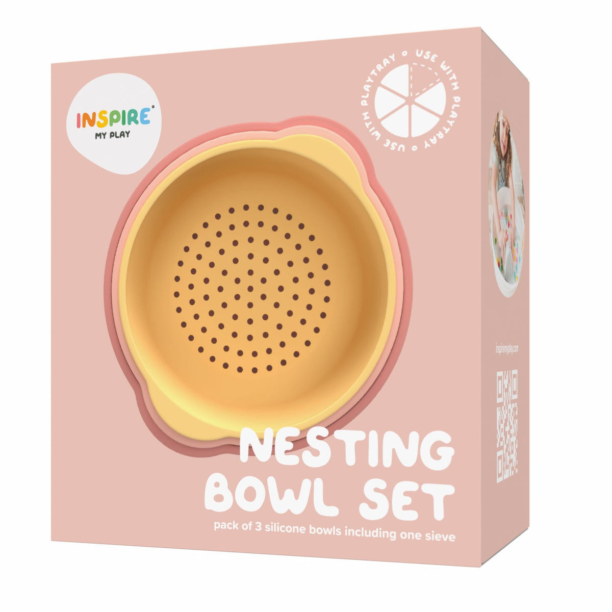 Inspire my play nesting bowl set coral yellow 6 mnd+ 5060812600114