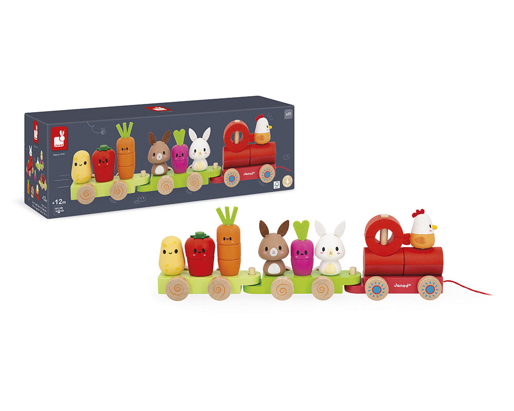JANOD trekfiguur Boerderijtrein 1jr+ FSC hout