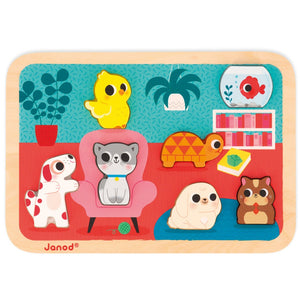 JANOD chunky puzzel huisdieren 18 mnd+