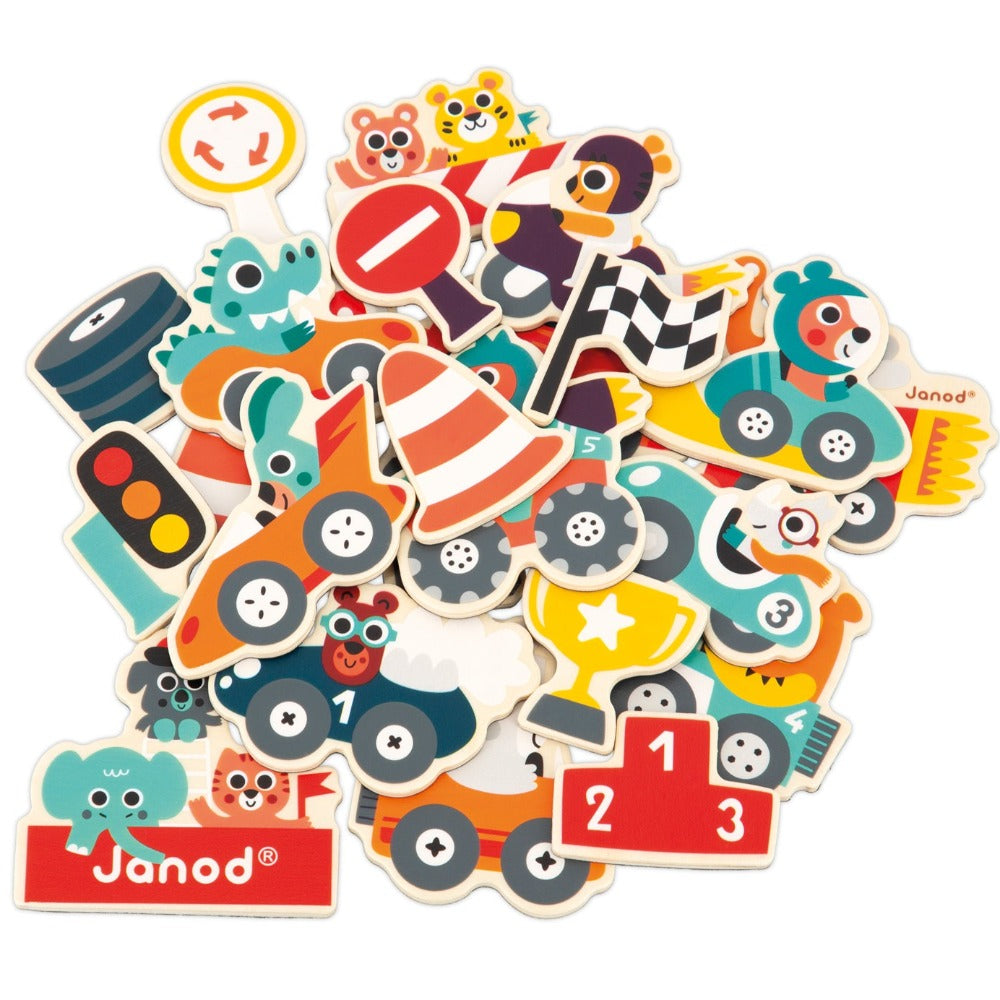JANOD magneten voertuigen 2 jr+ / 24 stks