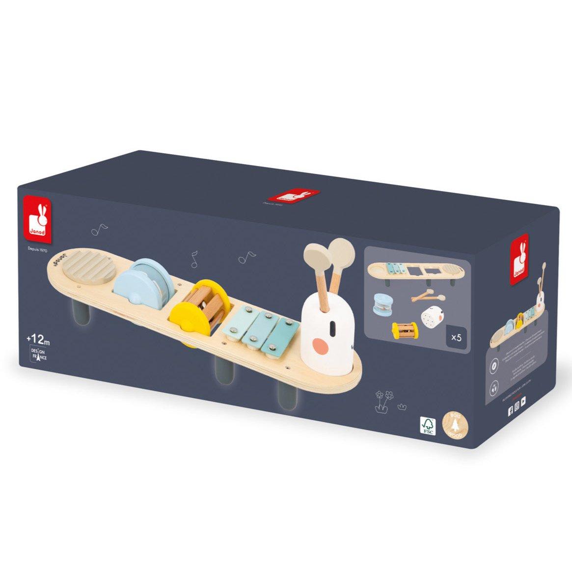 JANOD muziektafel sweet cocoon rups 1 jr+
