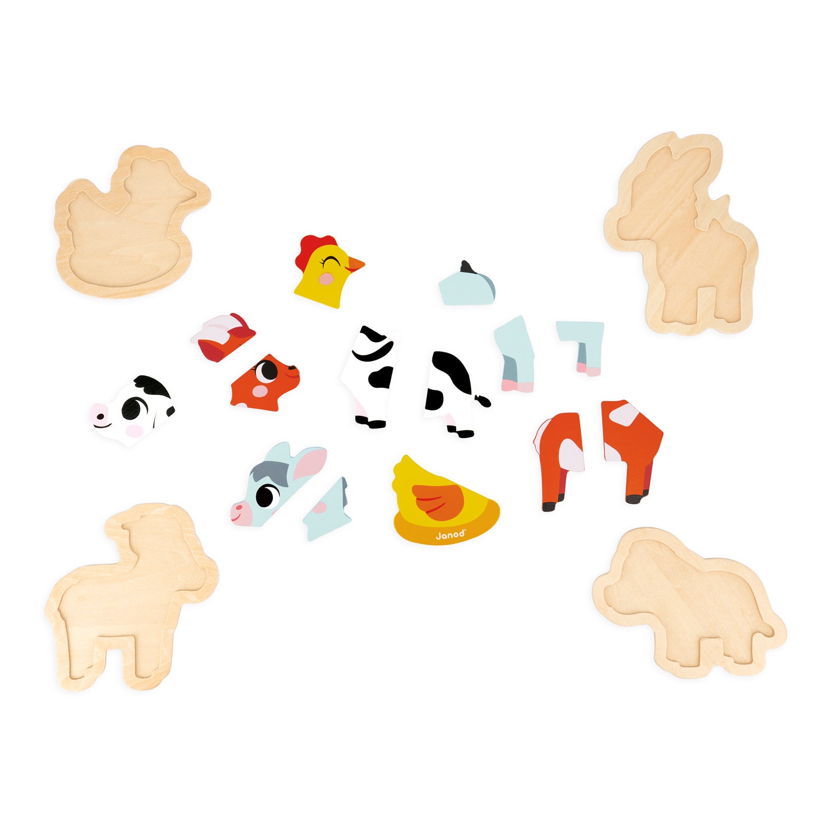JANOD puzzel boerderij 18 m+ / 2-3-4-5 stks