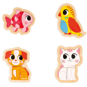 JANOD puzzel huisdieren 18 m+ / 2-3-4-5 stks