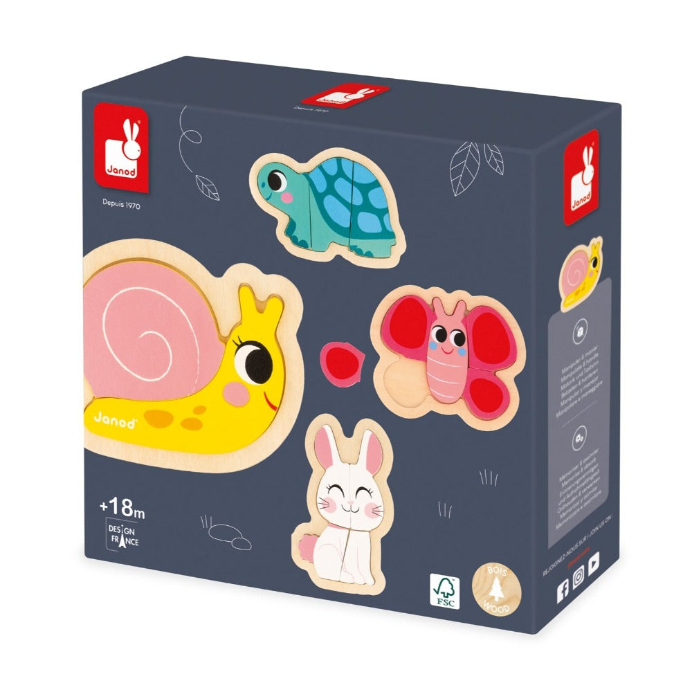 JANOD puzzel tuindieren 18 m+ / 2-3-4-5 stks