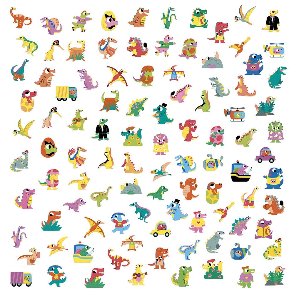 Janod stickers Dino 100 stks 3 jr+2