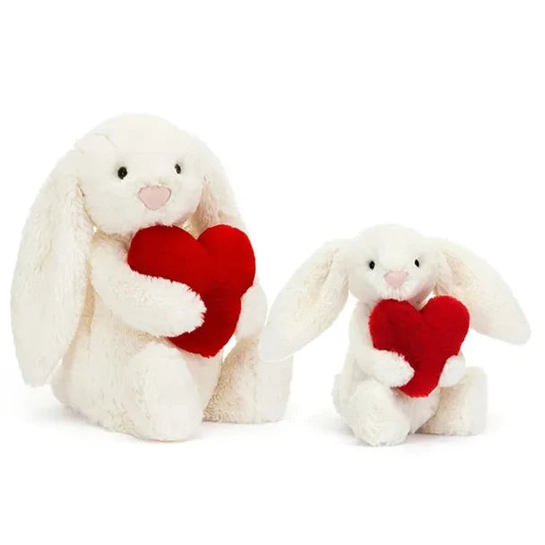 Jellycat knuffel Bashful Red Love Heart bunny medium 670983158953