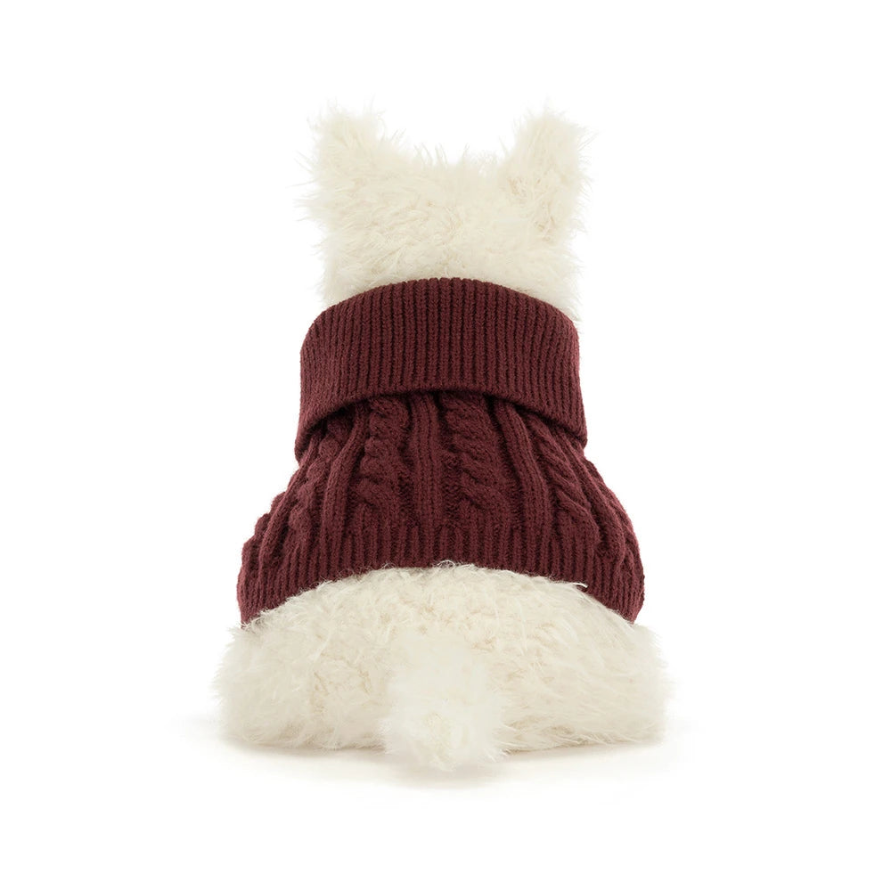Jellycat knuffel Munro Scottie Dog Winter Jumper 670983170580