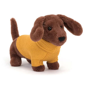 Jellycat knuffel Sweater Sausage Dog Yellow