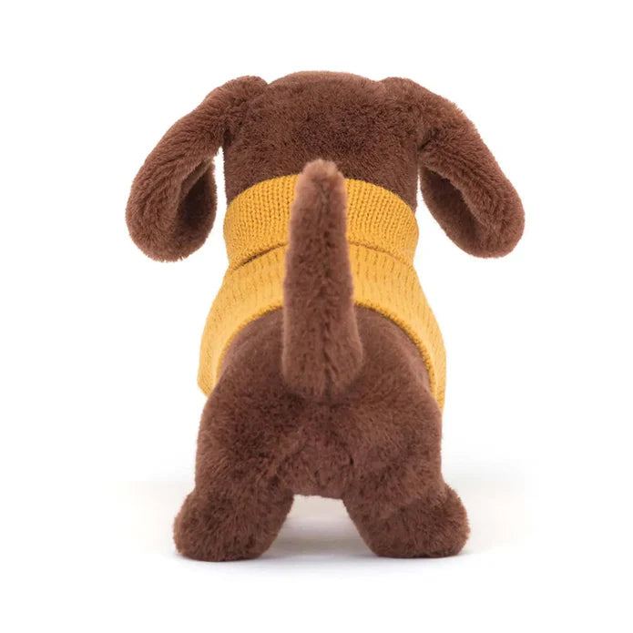 Jellycat knuffel Sweater Sausage Dog Yellow
