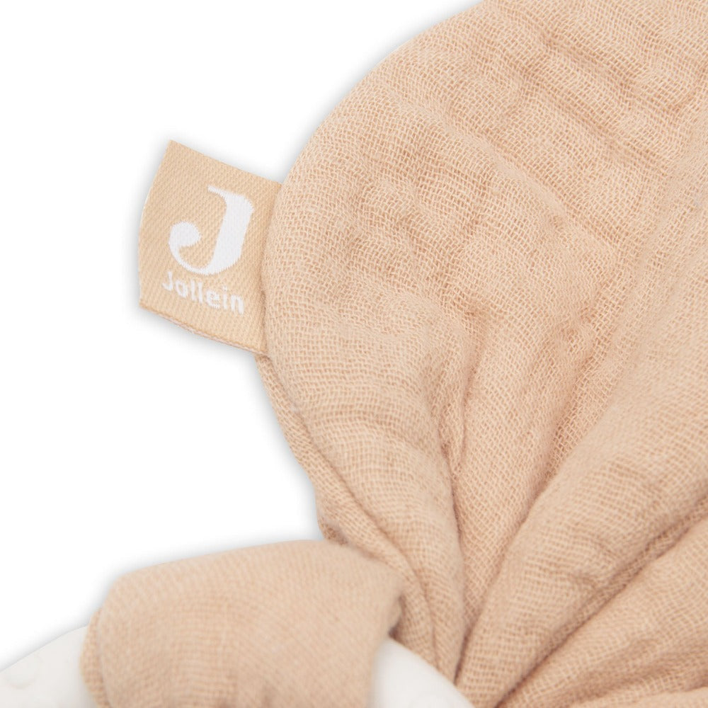 Jollein siliconen bijtring bunny ears moonstone 100% siliconen + 100% katoen