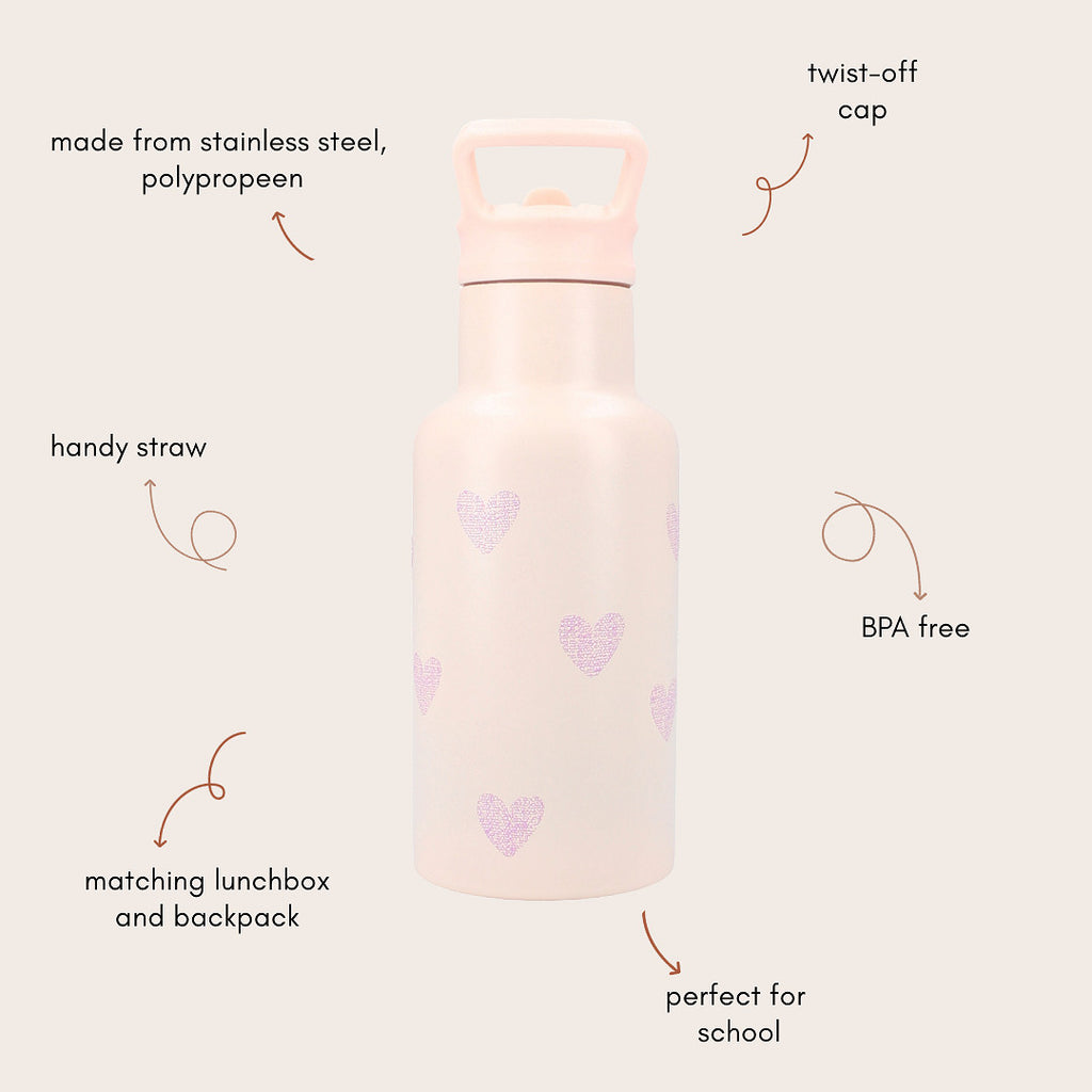 Kidzroom drinkfles pink hearts kopen