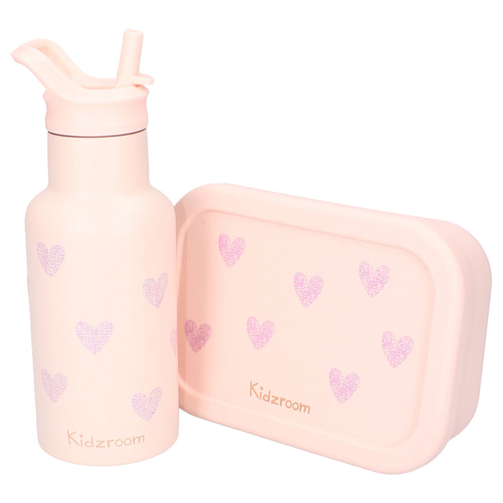 Kidzroom drinkfles pink hearts