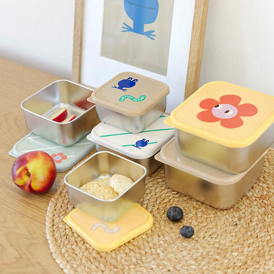 Lassig stainless steel snackbox set happy trails frog kopen