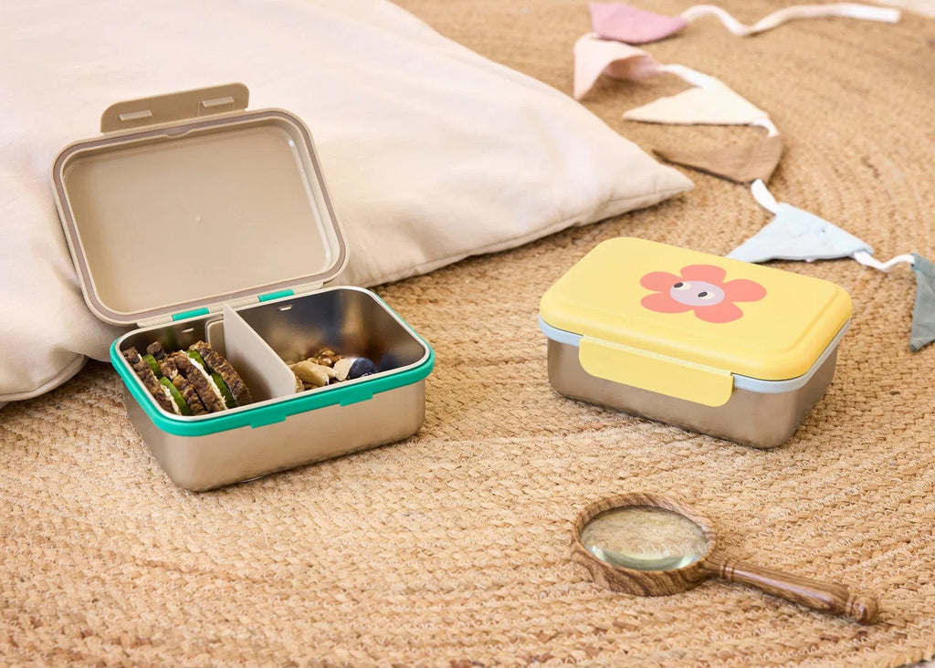 Lassig stainless steel lunchbox happy trails frog RVS stainless steel + PP