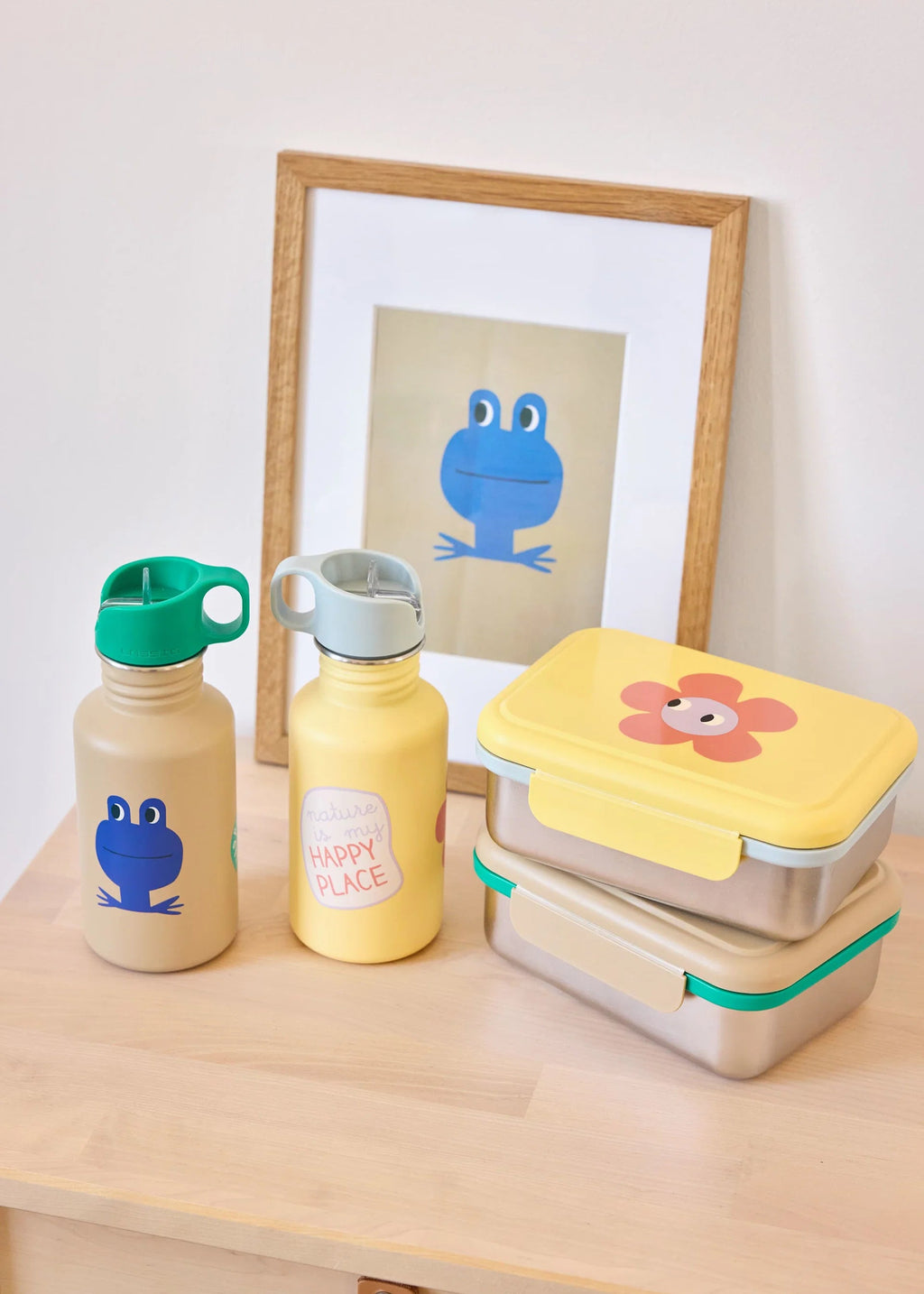 Lassig stainless steel lunchbox happy trails frog 12100291019