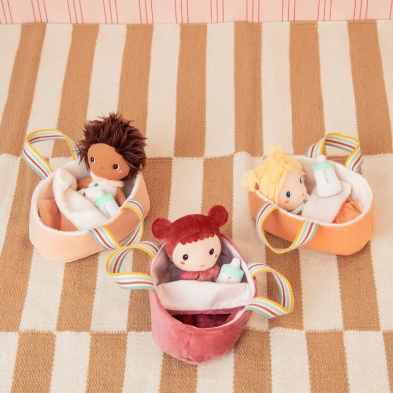 Lilliputiens stoffen pop Mela met poppenmand 1 jr+