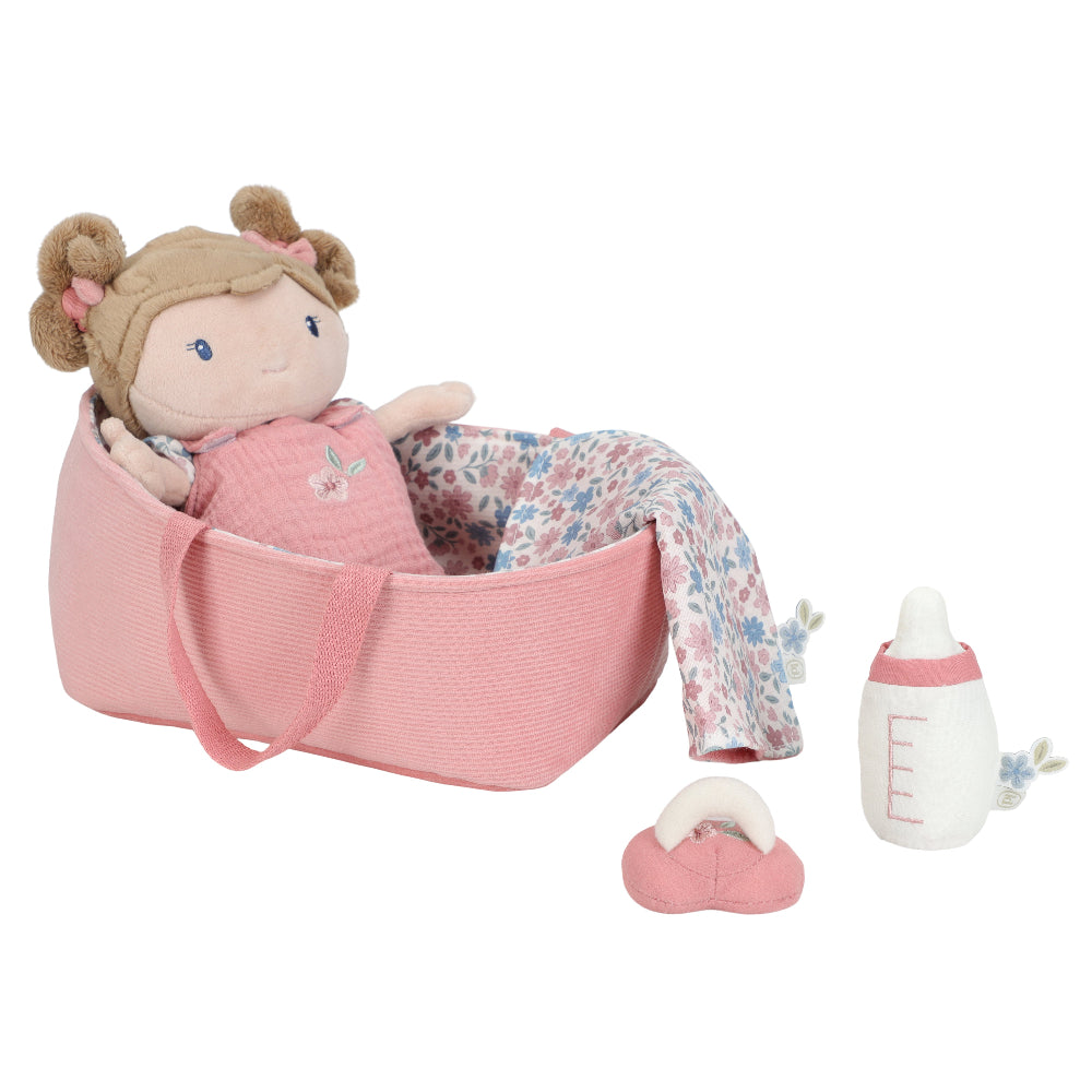Little Dutch babypop in mandje Rosa 1jr 8713291446779 b