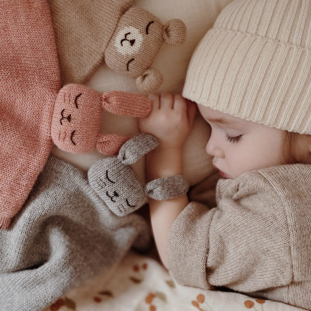 Main Sauvage knuffeldoekje teddy sand knit kopen