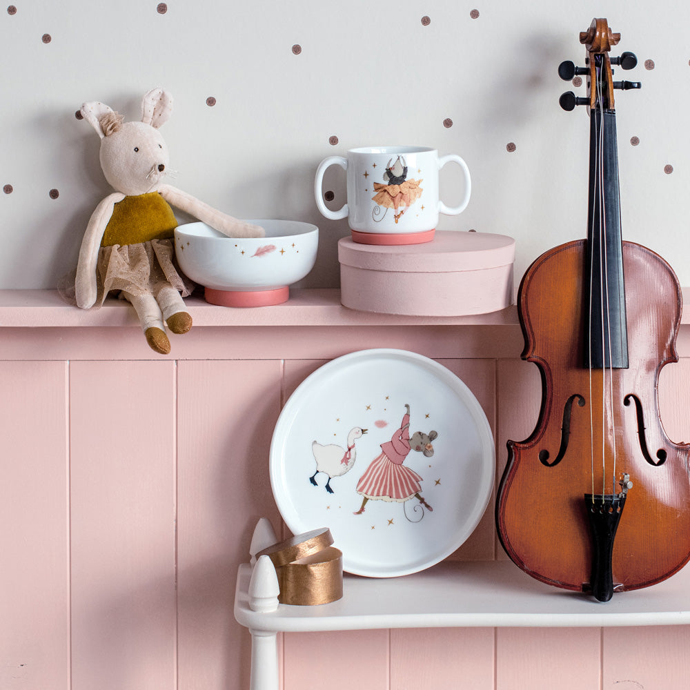 Moulin Roty porseleinen servies Petit école