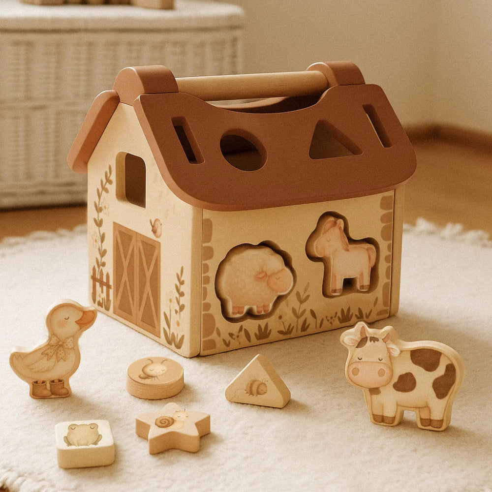 Mrs Ertha houten sorteerspel Tiny Barn 18 mnd+ 658606270824