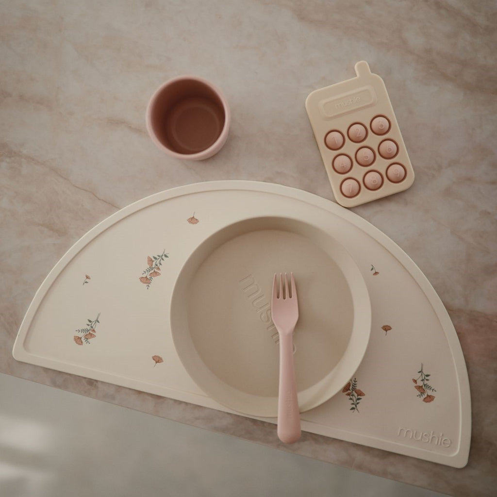 Mushie placemat pink flowers kopen