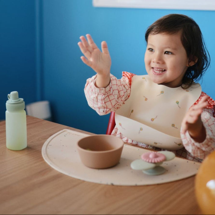 Mushie siliconen puree pouch cambridge blue 6 mnd+2