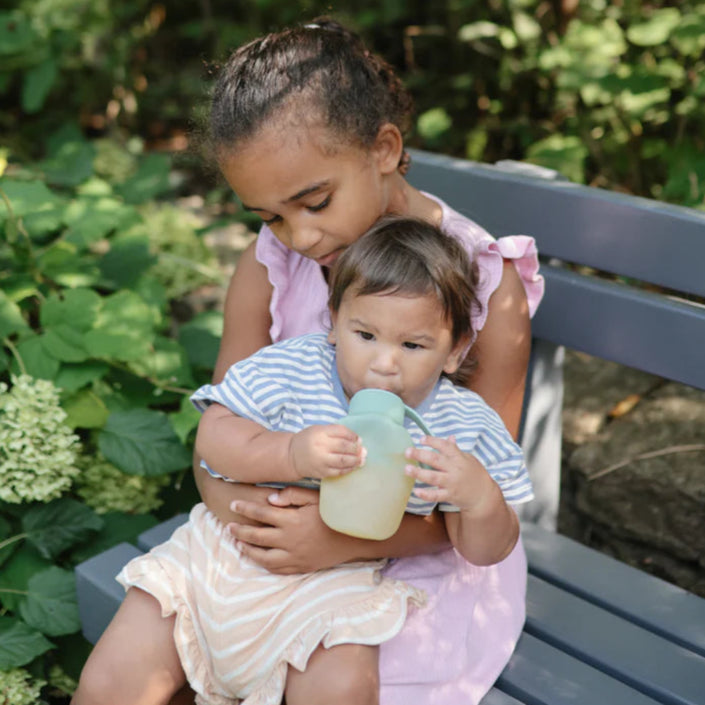 Mushie siliconen puree pouch cambridge blue 6 mnd+4