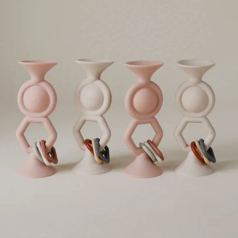Mushie babyspeeltje hexapop met zuignap blush 10 mnd+ kopen