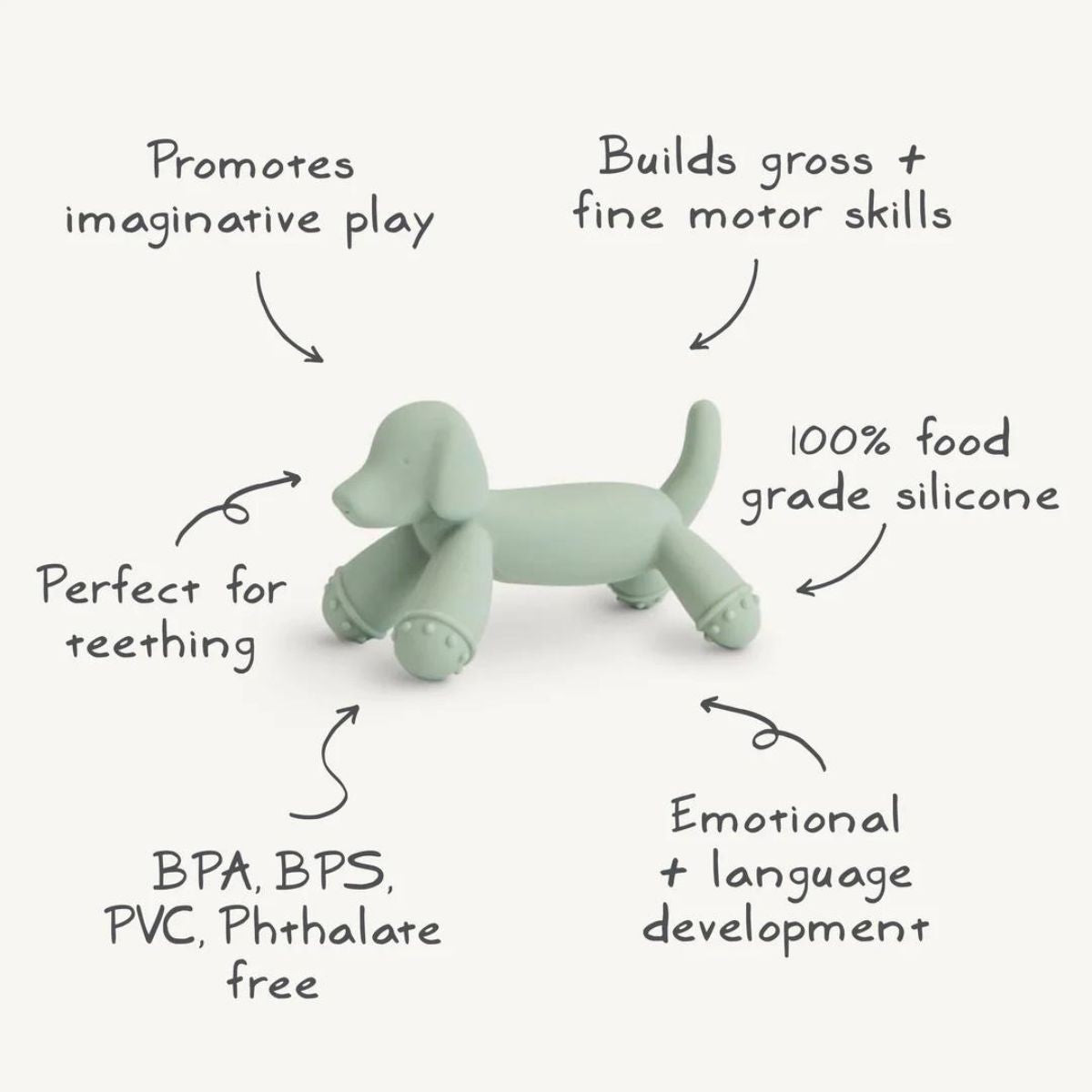 Mushie bijtspeeltje dog 3 md+