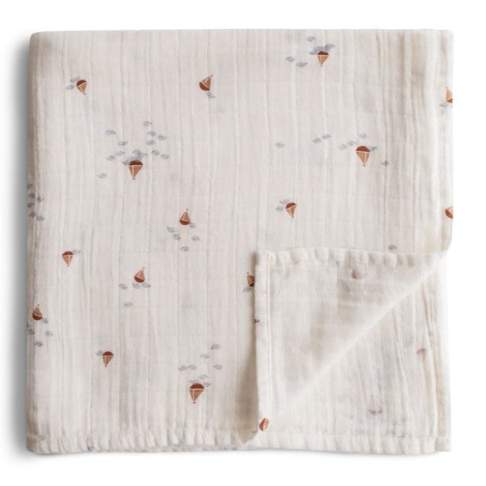 Mushie hydrofiele doek boats 120 x 120