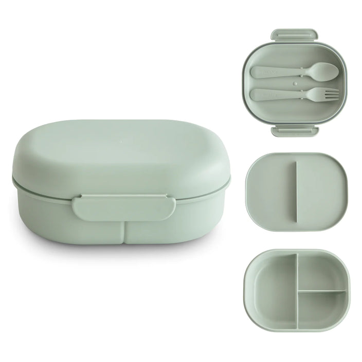 Mushie lunchbox sage