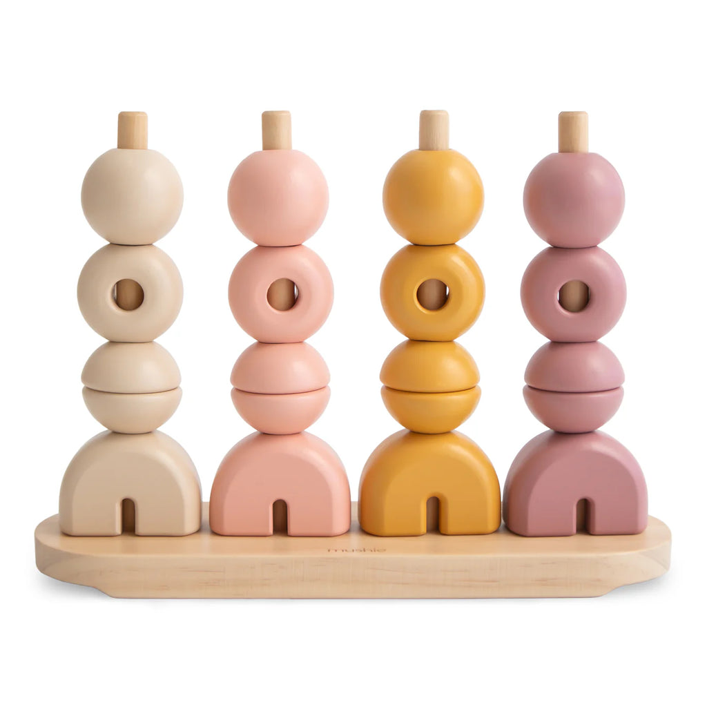 Mushie multi shape stacker sunrise 3 jr+