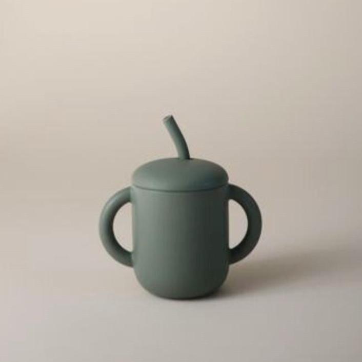 Mushie siliconen sippy cup met oren dried thyme kopen
