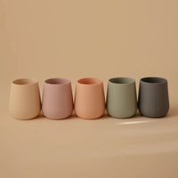 Mushie siliconen oefenbeker cambridge blue 6 mnd+