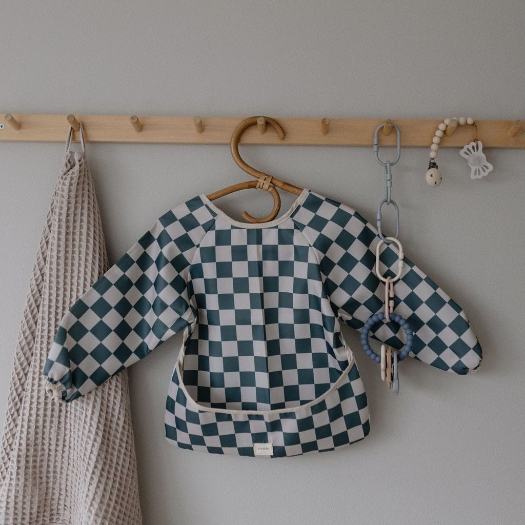 Mushie slab lange mouw olive check kopen